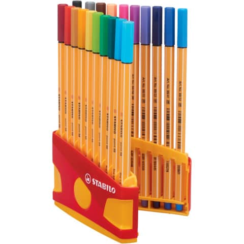 Fineliner Stabilo Point 88® 0,4 mm conf. 20 colori assortiti 8820-03 -14